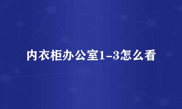 内衣柜办公室1-3怎么看