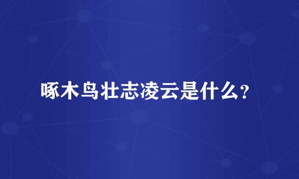 啄木鸟壮志凌云是什么？