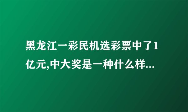 黑龙江一彩民机选彩票中了1亿元,中大奖是一种什么样的感受?