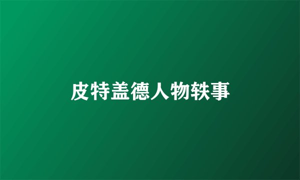 皮特盖德人物轶事