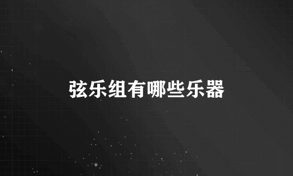 弦乐组有哪些乐器