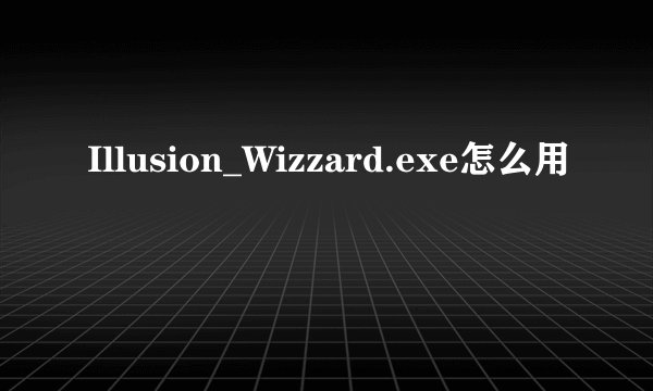 Illusion_Wizzard.exe怎么用