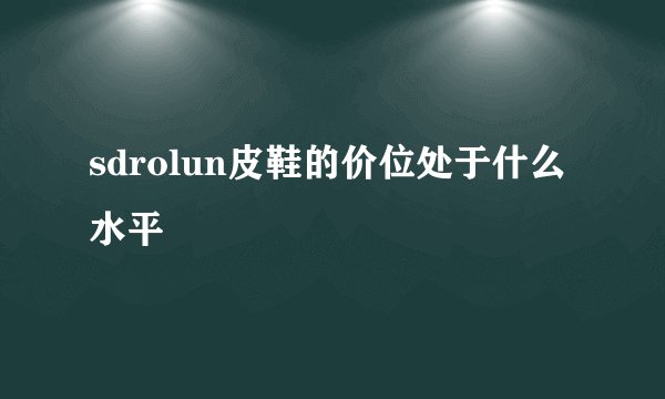 sdrolun皮鞋的价位处于什么水平