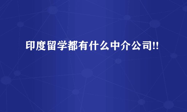 印度留学都有什么中介公司!!