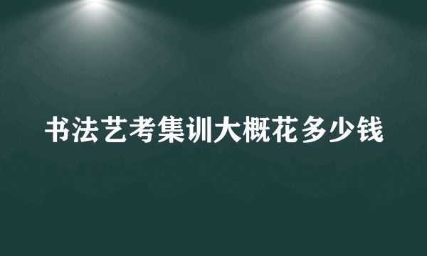 书法艺考集训大概花多少钱