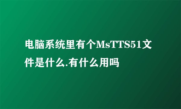 电脑系统里有个MsTTS51文件是什么.有什么用吗