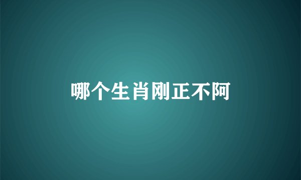 哪个生肖刚正不阿