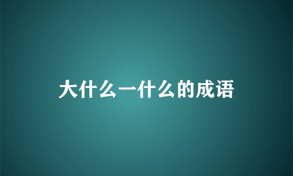 大什么一什么的成语