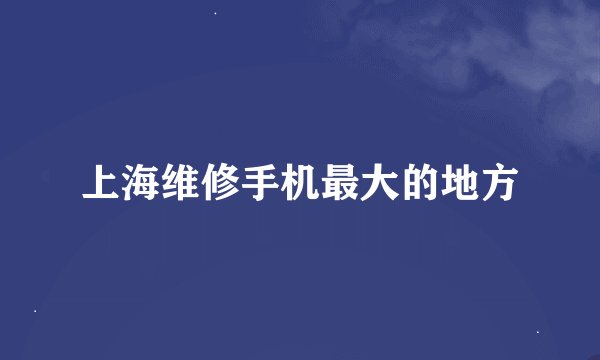 上海维修手机最大的地方