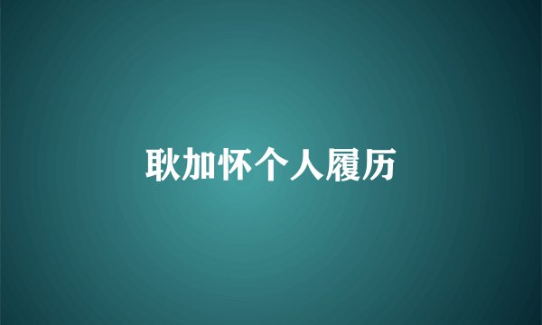 耿加怀个人履历