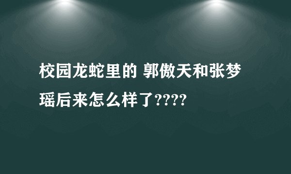 校园龙蛇里的 郭傲天和张梦瑶后来怎么样了????