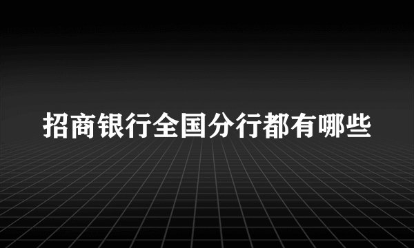 招商银行全国分行都有哪些