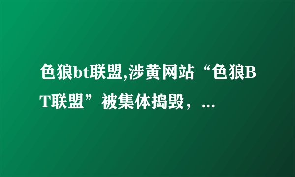 色狼bt联盟,涉黄网站“色狼BT联盟”被集体捣毁，警方成功抓获犯罪嫌疑人