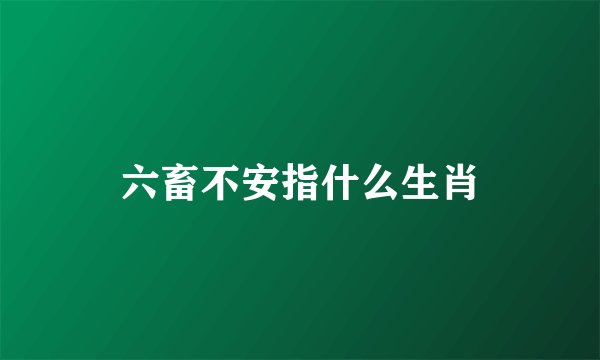 六畜不安指什么生肖