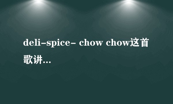 deli-spice- chow chow这首歌讲的是什么意，歌词一直是重复的，大概讲的什么意思呢