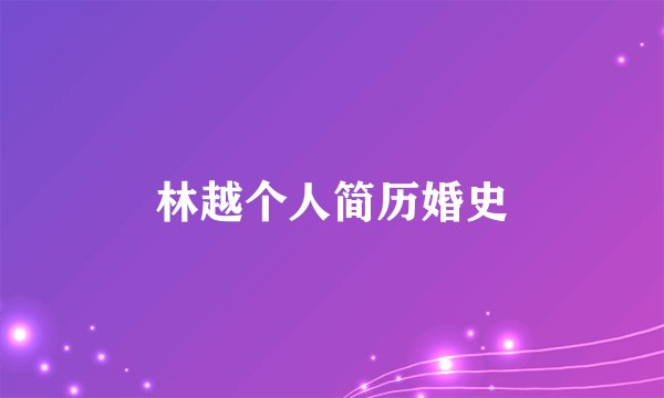 林越个人简历婚史
