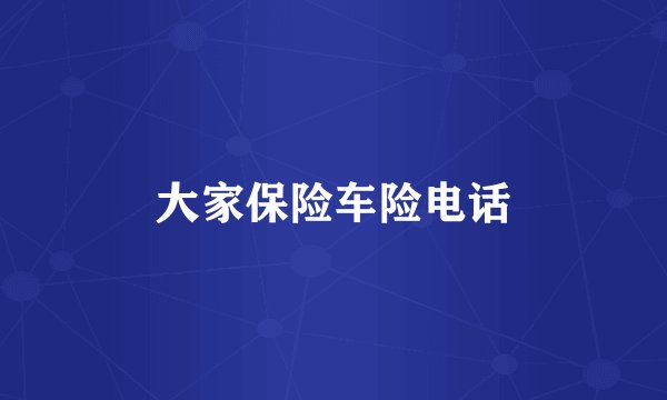 大家保险车险电话