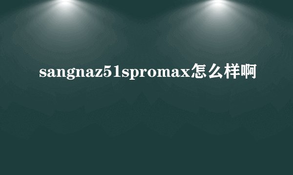 sangnaz51spromax怎么样啊