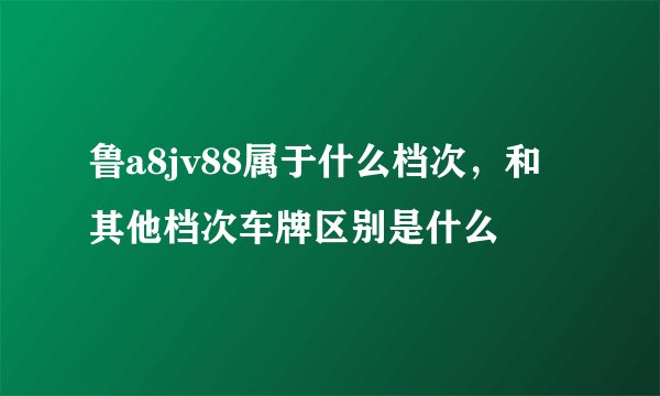 鲁a8jv88属于什么档次，和其他档次车牌区别是什么