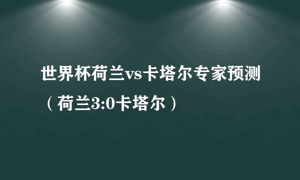 世界杯荷兰vs卡塔尔专家预测(荷兰3:0卡塔尔)