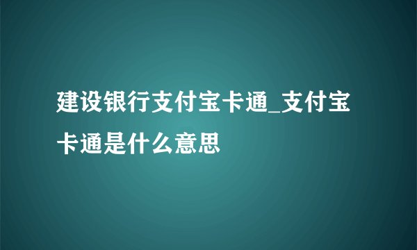 建设银行支付宝卡通_支付宝卡通是什么意思