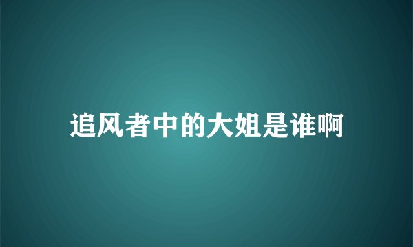 追风者中的大姐是谁啊