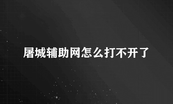 屠城辅助网怎么打不开了