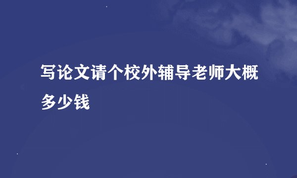 写论文请个校外辅导老师大概多少钱