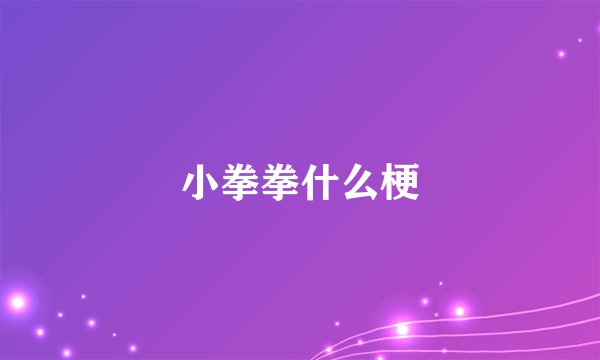 小拳拳什么梗