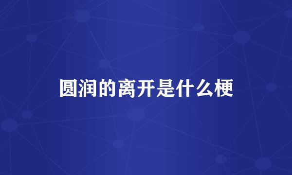 圆润的离开是什么梗