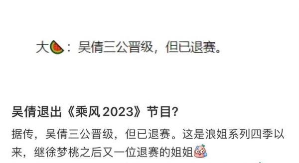 吴倩三公晋级又退赛 迷之操作