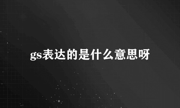 gs表达的是什么意思呀