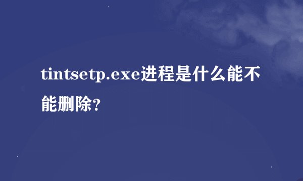 tintsetp.exe进程是什么能不能删除？
