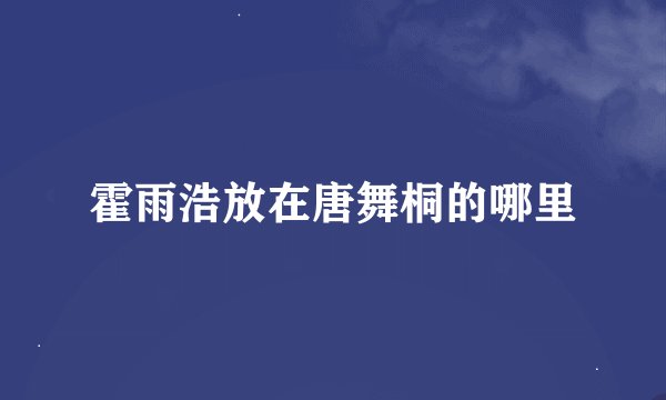 霍雨浩放在唐舞桐的哪里