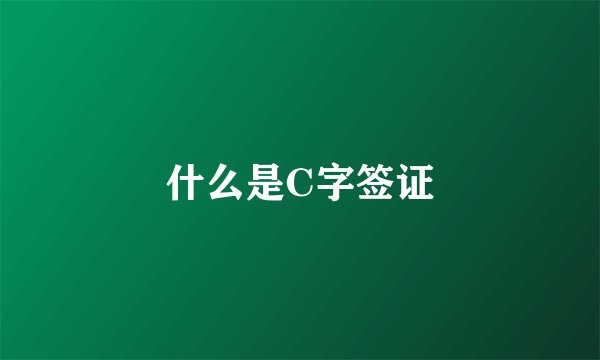 什么是C字签证