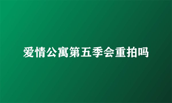 爱情公寓第五季会重拍吗