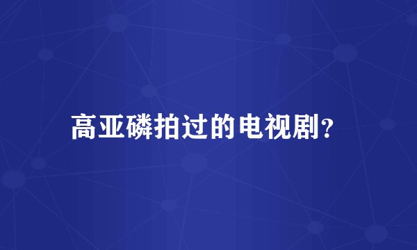 高亚磷拍过的电视剧？