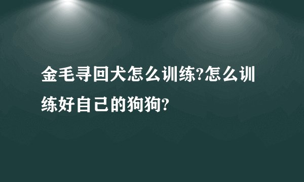 金毛寻回犬怎么训练?怎么训练好自己的狗狗?