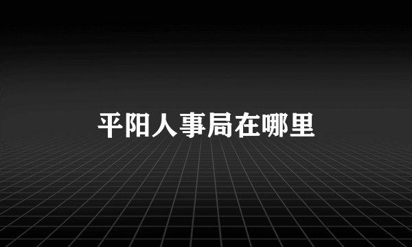 平阳人事局在哪里