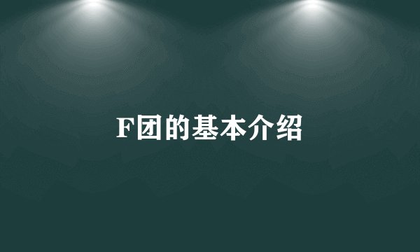 F团的基本介绍