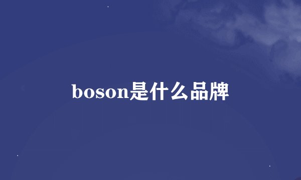 boson是什么品牌