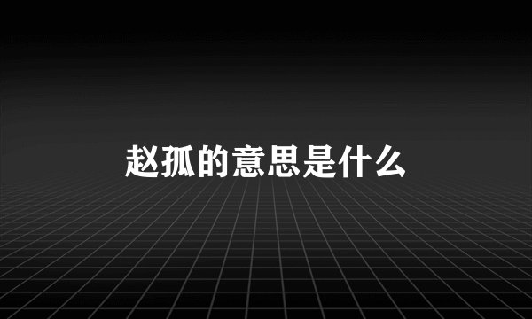 赵孤的意思是什么