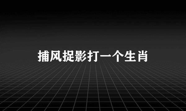 捕风捉影打一个生肖