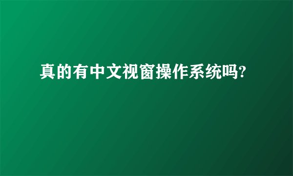 真的有中文视窗操作系统吗?