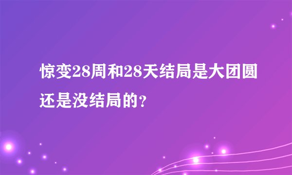 惊变28周和28天结局是大团圆还是没结局的？