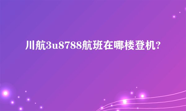 川航3u8788航班在哪楼登机?