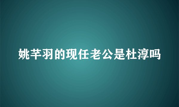 姚芊羽的现任老公是杜淳吗