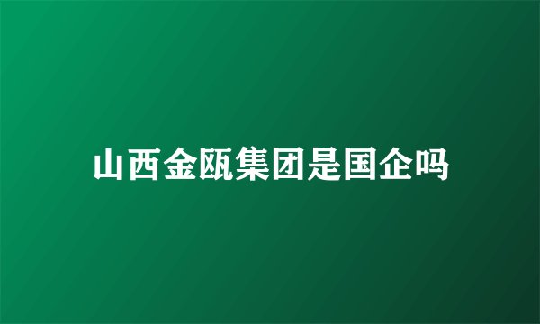 山西金瓯集团是国企吗