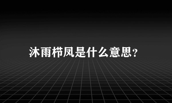 沐雨栉凤是什么意思？