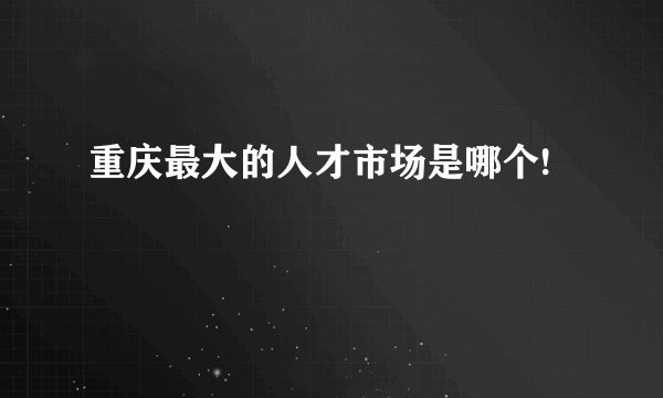 重庆最大的人才市场是哪个!